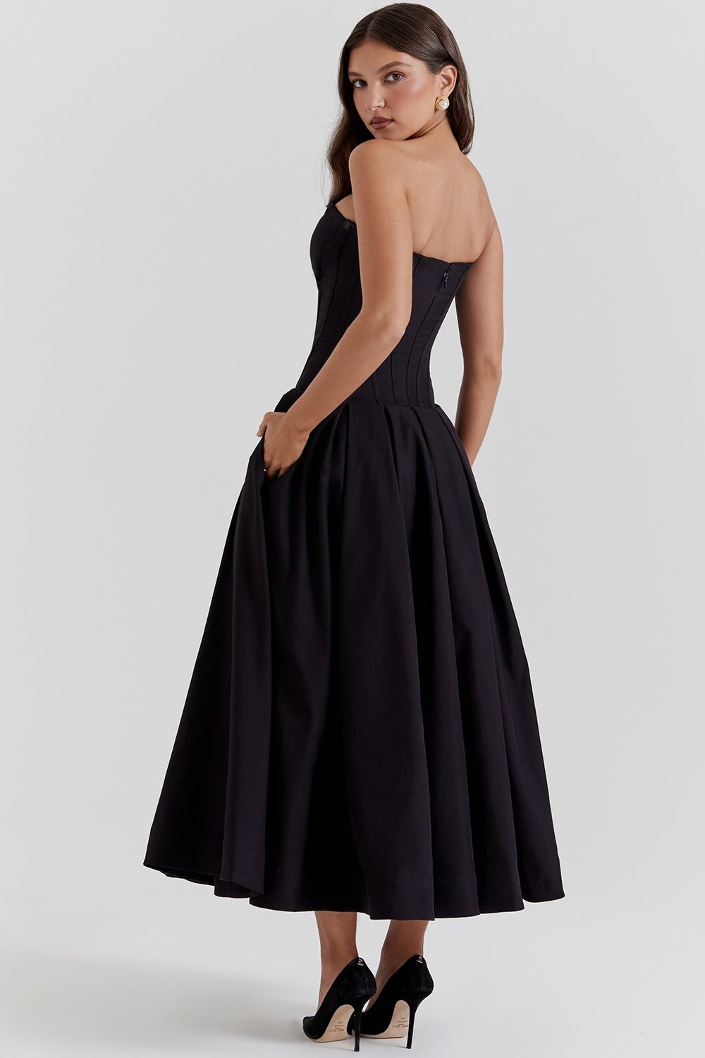Samaria Strapless Midi Dress