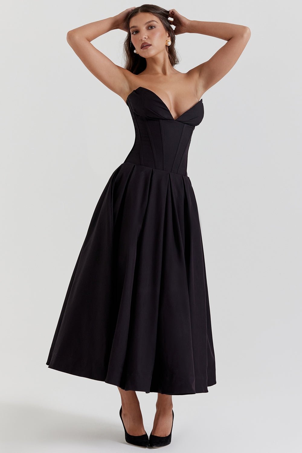 Samaria Strapless Midi Dress