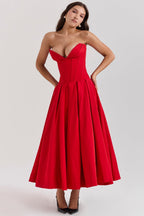 Samaria Strapless Midi Dress