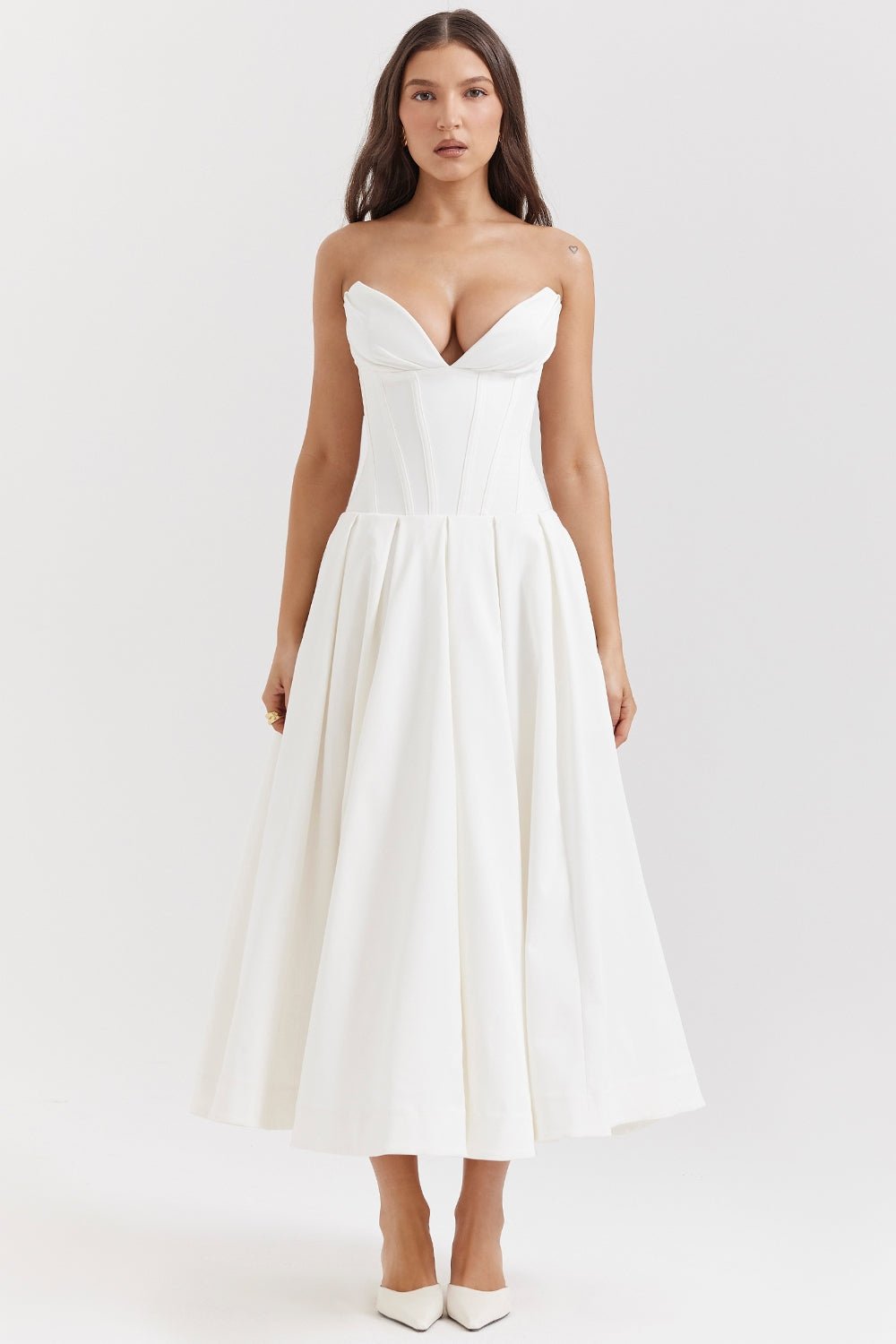 Samaria Strapless Midi Dress