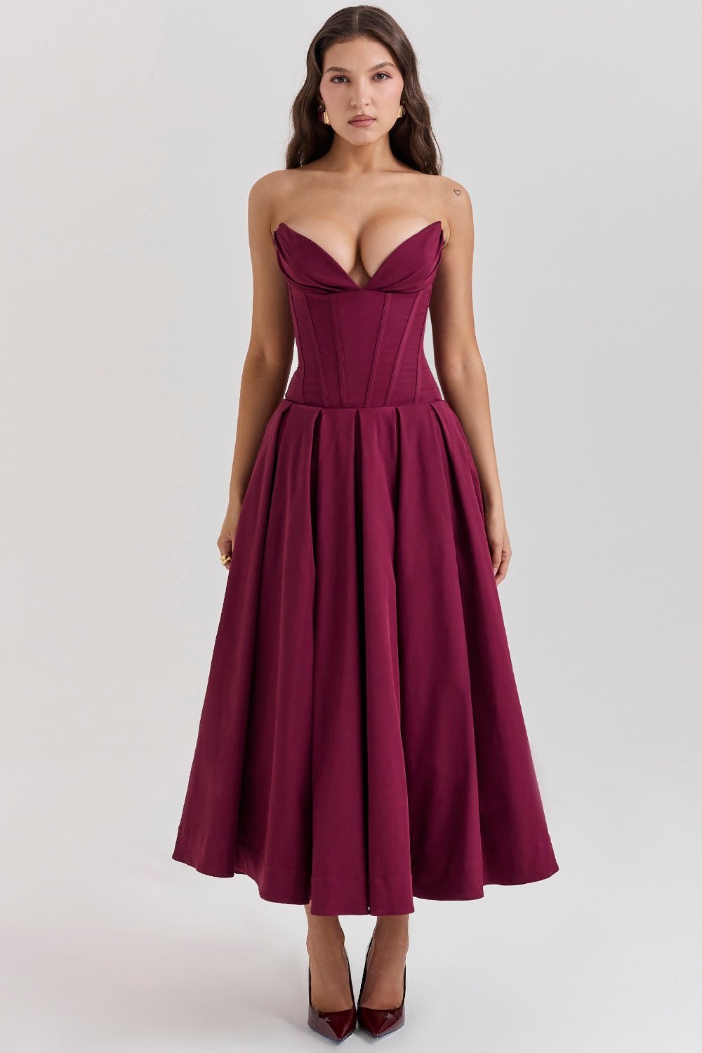 Samaria Strapless Midi Dress