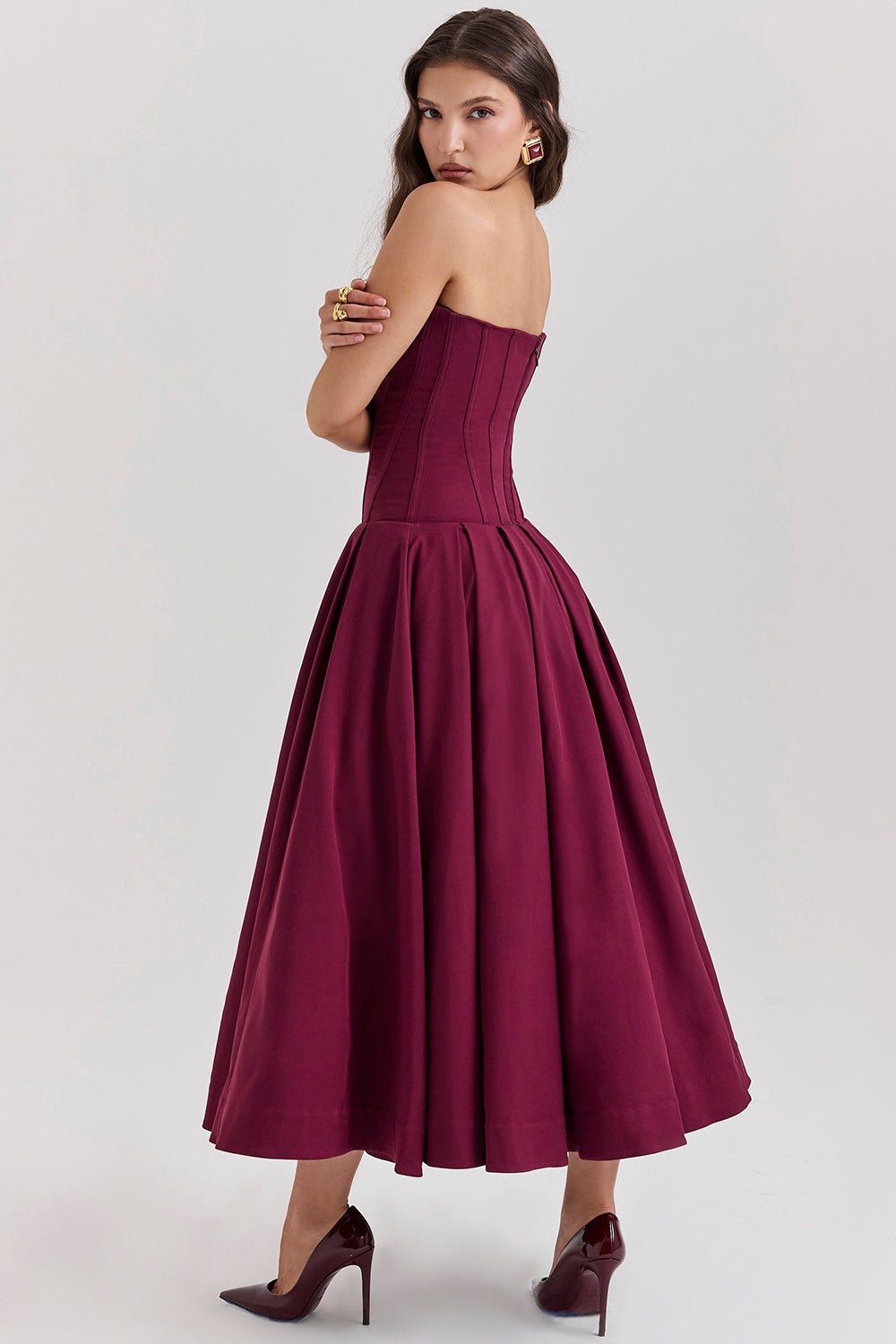 Samaria Strapless Midi Dress