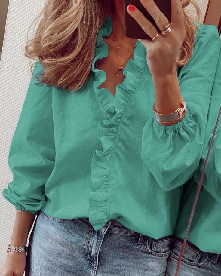 Lena™ | Elegant Ruffled Blouse